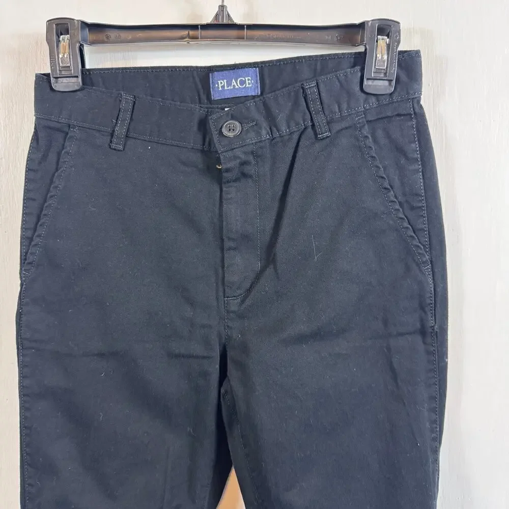 The Children’s Place Boys Black Chino Pants Size 16 Slim – Adjustable Waist